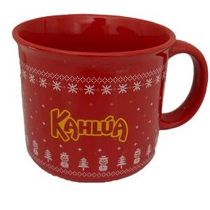 New 2024 Kahlua Mug Christmas Holiday Red Snowmen Xmas Trees Snowflakes 16 Oz
